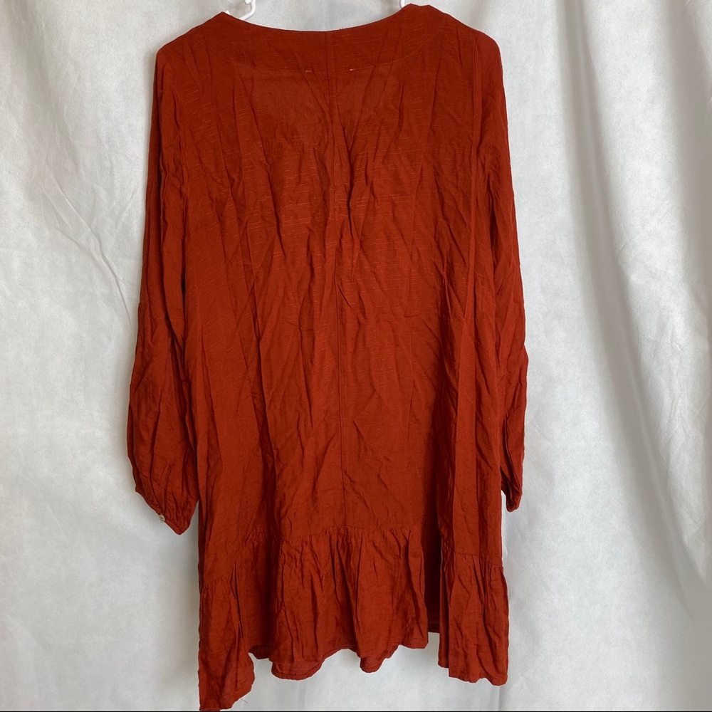 Enter | Tribal Orange Embroidered Longsleeve Dress - Picture 4 of 4